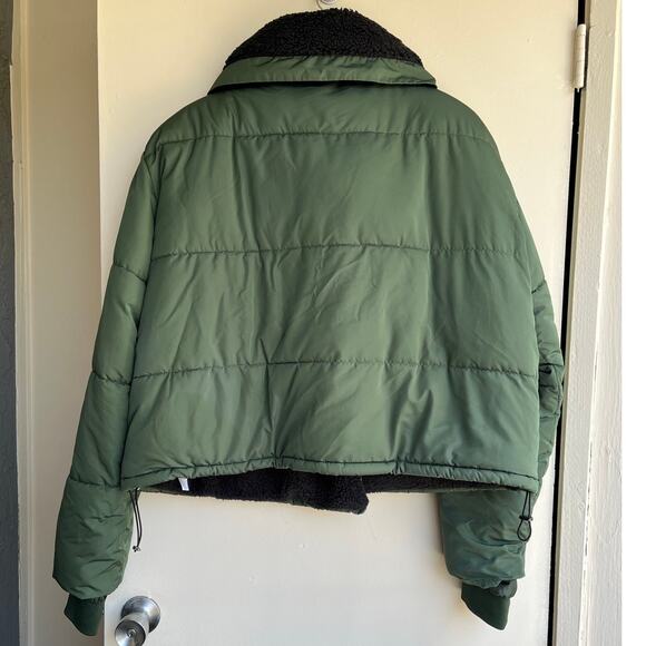 BDG Marlow Puffer Fleece Basic Staple Classic Jacket Coat Green Black Sz XL $119 - Picture 8 of 16